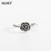 Genuine 925 Sterling Silver Rings Vintage Rose Flower New Arrival Open Adjustable Ring for Women Fine Jewelry Gift YMR227