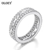 Letter X Clear CZ Stackable Rings for Women Genuine 925 Sterling Silver Finger Ring Bague Fine Party Jewelry Anel YMR186