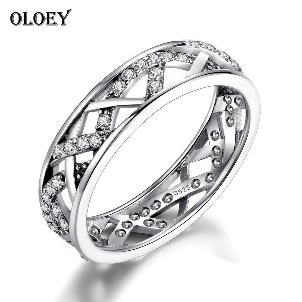 Real 925 Sterling Silver Finger Ring for Women Fine Jewelry Vintage Zircon Midi Rings 6 7 8 Fine Jewelry Gifts YMR120