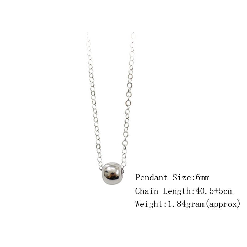 Round Bead/Star Pendant Necklace for Women Girls 925 Sterling Silver Charm Necklaces Fine Jewelry Drop Shipping YMN056