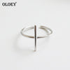 Simple Cross Shape Open Rings for Women Pure 925 Sterling Silver Finger Adjustable Ring Fine Accessories Jewelry YMR071