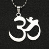 OM Necklace AUM Mantra Sanskrit Amulet Buddhism Hindu Religion Symbol Pendant Yoga Stainless Steel Jewelry Men Women
