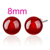 Fashion jewelry Red black blessing Good luck Vintage Agate REAL S 925 STERLING SILVER STUD EARRINGS YS83