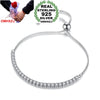 Wholesale Elegant Fashion Style Woman Girl Couple Party Gift Tennis Zircon 925 Sterling Silver Bracelets Bangle SZ94