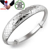 Wholesale Ethnic Fashion Sweet Woman Child Gift Double Fish Push Pull 925 Sterling Silver Bracelet Bangle Adjustable SZ77