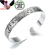 Wholesale Ethnic Fashion Woman Child Gift Lotus Leaves 999 Sterling Silver Thai Silver Bracelet Bangle Adjustable SZ71