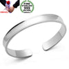 Wholesale Fashion Classic Simple Woman Child Gift Smooth Concave 999 Sterling Silver Bracelet Bangle Open Adjustable SZ81