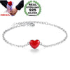 Wholesale Fashion Creative Sweet Woman Girl Party Gift Lucky Double Heart Peach 925 Sterling Silver Bracelet Bangle SZ116