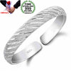 Wholesale Fashion Elegant Woman Girl Gift Matte Meteor Shower 999 Sterling Silver Bracelet Bangle Open Adjustable SZ74