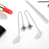 Wholesale Fashion Eternal flowers 925 Sterling Silver Tassel pendant drop Long Ear Line Earrings For woman YS164