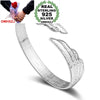 Wholesale Fashion Ethnic Woman Child Gift Fine Phoenix Feather 925 Sterling Silver Bracelet Bangle Open Adjustable SZ67