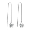 Wholesale Fashion Simple plum flower 925 Sterling Silver Tassel pendant drop Long Ear Line Earrings For Women YS145