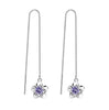 Wholesale Fashion Simple plum flower 925 Sterling Silver Tassel pendant drop Long Ear Line Earrings For Women YS145