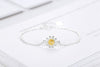 Wholesale Fashion Star Sweet Woman Girl Party Gift Silver Golden Fresh Daisy Sunflower 925 Sterling Silver Bracelet SZ124