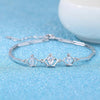 Wholesale Fashion Sweet For Woman Girl Party Gift White Purple Princess Crown Zircon 925 Sterling Silver Bracelet SZ121