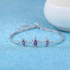 Wholesale Fashion Sweet For Woman Girl Party Gift White Purple Princess Crown Zircon 925 Sterling Silver Bracelet SZ121