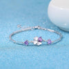Wholesale Fashion Sweet Woman Girl Party Gift Heart Leaves Lucky Flower Zircon 925 Sterling Silver Bracelet Bangle SZ115