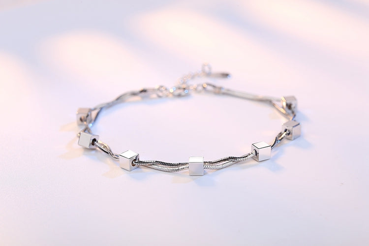 Wholesale Fashion Sweet Woman Girl Party Gift Love Window Cube Pentagram Snake Bone 925 Sterling Silver Bracelet SZ105