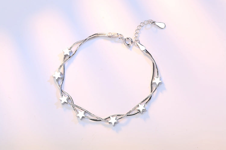 Wholesale Fashion Sweet Woman Girl Party Gift Love Window Cube Pentagram Snake Bone 925 Sterling Silver Bracelet SZ105