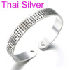 Wholesale Fashion Woman Child Party Gift Lotus Tibetan Heart Sutra 999 Sterling Silver Bracelet Bangle Adjustable SZ59