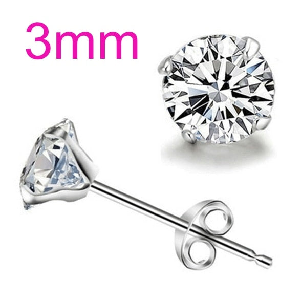 Wholesale Fashion jewelry Four Claws Contracted Hot Popular Style Zircon AAA Drill 925 Sterling Silver Stud Earrings YS45