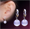 Wholesale Fashion jewelry Girl woman man Men Red agate Drops water Opal cat's eye 925 sterling silver Stud earrings YS08