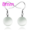 Wholesale Fashion jewelry Girl woman man Men Red agate Drops water Opal cat's eye 925 sterling silver Stud earrings YS08