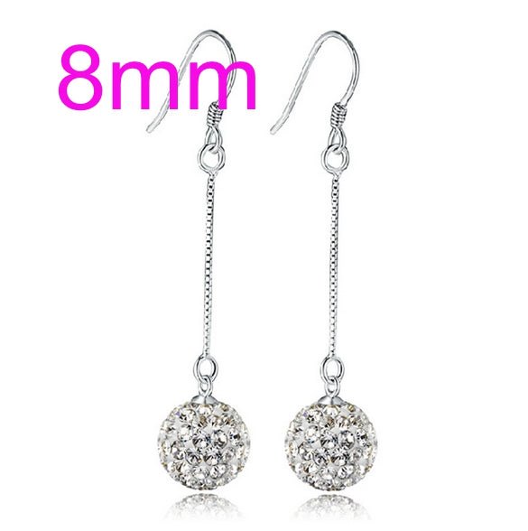 Wholesale Fashion jewelry Princess long style Tassel Bohemia Drop drill ball 925 sterling silver Earrings YS46