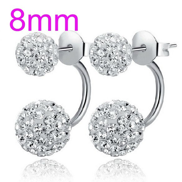 Wholesale Fashion jewelry white fruit AAA zircon 925 sterling silver Stud earrings YS04