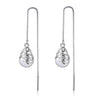 Wholesale Fashion joker Natural moonstone Women 925 Sterling Silver Tassel pendant drop Long Ear Line Earrings YS136