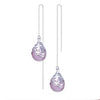 Wholesale Fashion joker Natural moonstone Women 925 Sterling Silver Tassel pendant drop Long Ear Line Earrings YS136