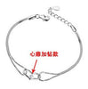 Wholesale Fashion present High Quality AAA Zircon 925 Sterling Silver Heart Two Choices Gift Women Bracelets Bangles SZ30
