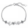 Wholesale Fashion present High Quality AAA zircon Amethyst 925 Sterling Silver Romantic Love Women Bracelets Bangles SZ29
