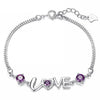 Wholesale Fashion present High Quality AAA zircon Amethyst 925 Sterling Silver Romantic Love Women Bracelets Bangles SZ29
