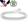 Wholesale Fashion present High Quality Round Frosted bead 925 Sterling Silver Exquisite Gift Women Bracelets Bangles SZ45