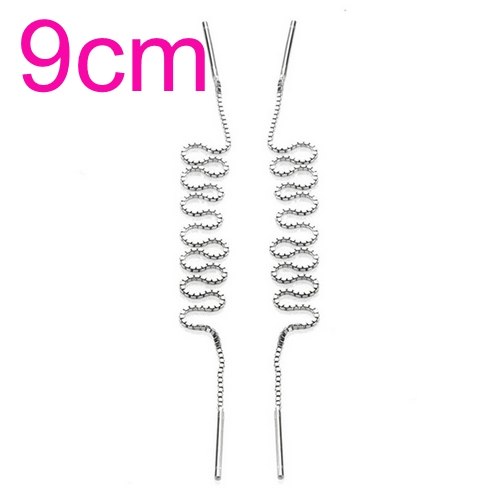 Wholesale Fashion simple Party joker 925 Sterling Silver Tassel pendant drop Long Ear Line Earrings For Women YS129
