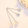 Wholesale Fashion simple lovely cherry 925 Sterling Silver Tassel pendant drop Long Ear Line Earrings For woman YS163