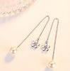Wholesale Fashion simple lovely cherry 925 Sterling Silver Tassel pendant drop Long Ear Line Earrings For woman YS163