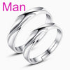 Wholesale Fashion star Simple Water ripple Lovers Couple 925 Sterling Silver open adjust female for Woman Ring Gift RG36
