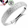 Wholesale Fine Woman Child Anniversary Gift Pfaff Blessing Push Pull 999 Sterling Silver Bracelet Bangle Adjustable SZ58