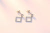 Wholesale Geometric Simple Fashion Woman girl Party Gift Five Design Style Zircon 925 Sterling Silver Stud Earrings YS411