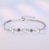 Wholesale Heart Fashion Woman Girl Wedding Gift Rotating Flowers Leaves White Purple 925 Sterling Silver Bracelet SZ88