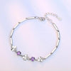 Wholesale Heart Fashion Woman Girl Wedding Gift Rotating Flowers Leaves White Purple 925 Sterling Silver Bracelet SZ88