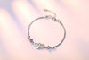 Wholesale Heart Fashion Sweet Woman Girl Party Gift Mutual Affinity White Purple Zircon 925 Sterling Silver Bracelet SZ93