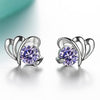 Wholesale Heart Sweet Fashion Wild For Woman Girl Wedding Gift Butterfly Zircon 925 Sterling Silver Stud Earrings YS349