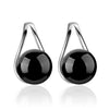 Wholesale Jewelry Simple Fashion joker Creative Woman Bride Gift Red Black Agate 925 Sterling Silver Stud Earrings YS308