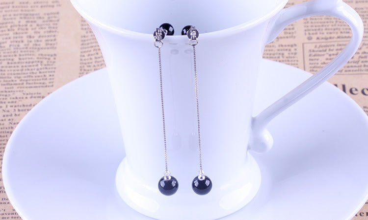 Wholesale Jewelry Simple Fashion joker star for Woman Gift Natural Agate 925 Sterling Silver Tassel Stud Earrings YS233