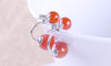 Wholesale Jewelry Simple Sweet Fashion for Woman Gift 8mm Red Black Natural Agate 925 Sterling Silver Stud Earrings YS295
