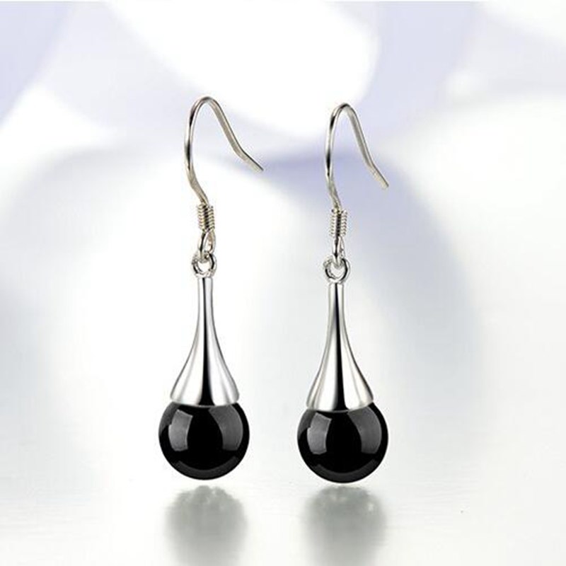 Wholesale Jewelry character Simple Fashion joker for Woman Gift Agate 925 Sterling Silver long style drop Earrings YS206