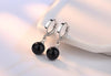 Wholesale Jewelry fashion for Woman gift Zircon agate Pearl Beads 925 Sterling Silver buckle Hoop Earrings YS181